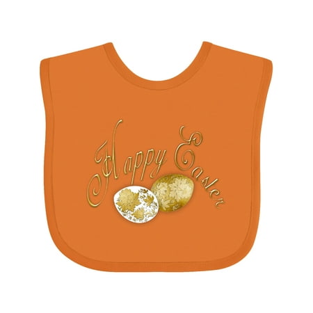 

Inktastic Happy Easter Egg - Russian Folk Art - Gold Gift Baby Boy or Baby Girl Bib