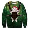 thumbnail image 1 of Chandail en Molleton de Noël à Manches Longues pour Hommes Imprimé Animal Fête Style Décontracté Sans Capuche, 1 of 3