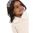 thumbnail image 2 of Wonder Nation Toddler Girls Cardigan Sweater with Faux Fur Collar, Lightweight, Sizes 12M-5T, 2 of 6