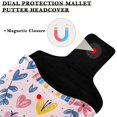 thumbnail image 3 of Haosy Hand Drawn Flower Rainbow Heart Golf Mallet Putter Cover Strong Magnetic Leather Golf Club Headcover Closure, 3 of 7