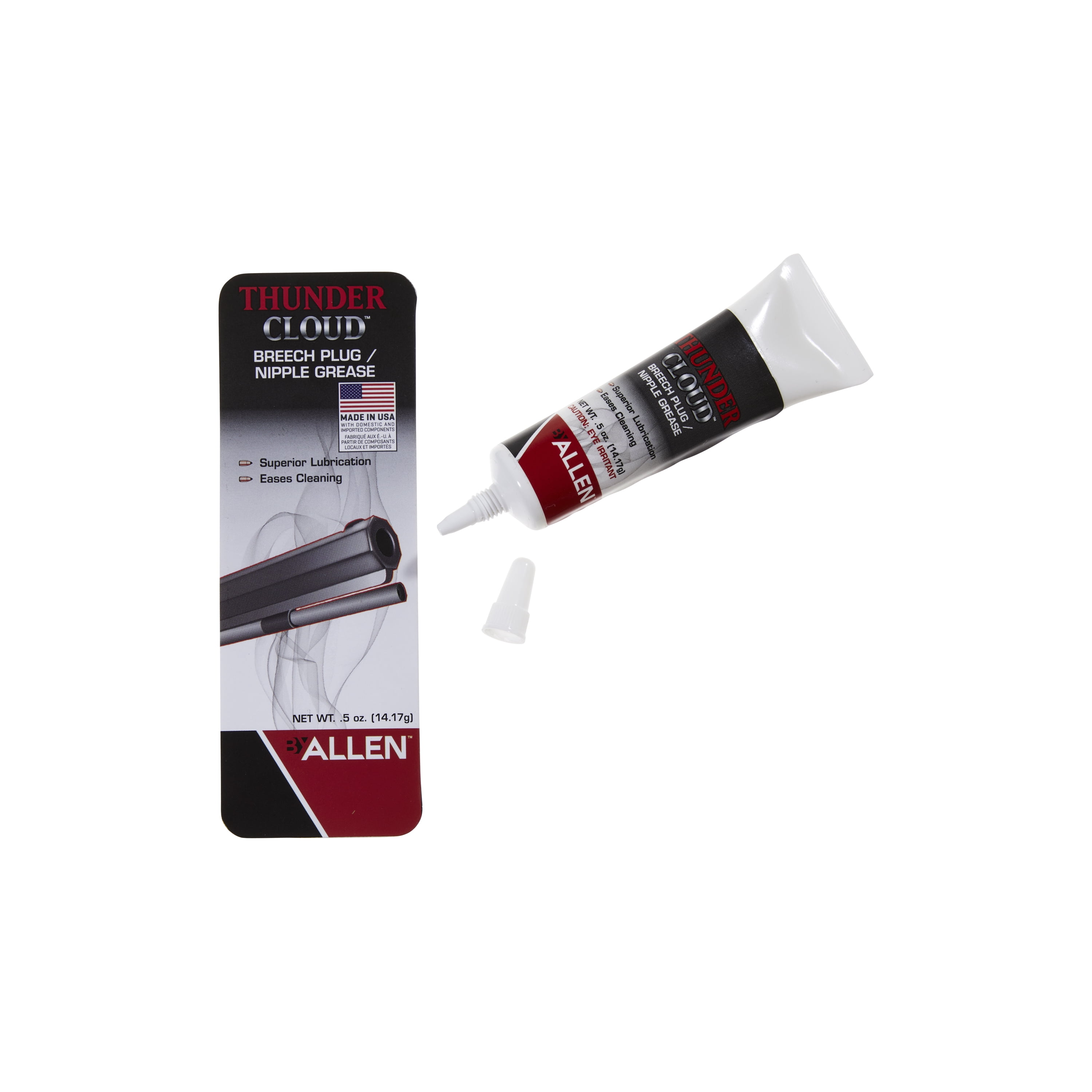 Thunder Cloud Black Powder Plug & Nipple Gun Grease Gel, 0.5 oz. Tube, White, 87134A, Petroleum Base