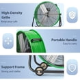 thumbnail image 6 of Nordic Hygge 24 in. High-Velocity 3-Speed Industrial Drum Fan with Wheels and Adjustable Tilt in Green, 6 of 9