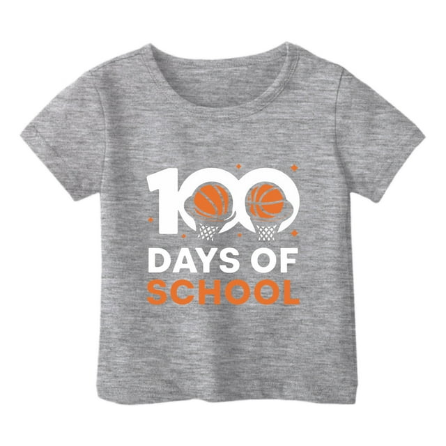 PMVFHDE T-Shirt pour Filles T-Shirts Graphiques Hauts d'Été Basiques pour Fille Tunique T-Shirt pour Fille Garçon et Fille Mode Décontractée Imprimé Col Rond Manches Courtes T-Shirt Gris, 3-4 Ans