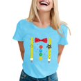 thumbnail image 1 of WEAIXIMIUNG T-Shirt à Manches Courtes Col Rond Imprimé Drôle Carnaval pour Femmes Saint-Valentin, 1 of 3