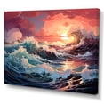 thumbnail image 2 of Designart "Sunrise Over Kanagawa Wave In Japan" Ocean Canvas Art Print, 2 of 7