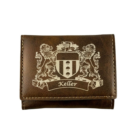 Keller Irish Coat of Arms Rustic Leather Wallet