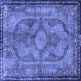 thumbnail image 1 of Ahgly Company Machine Washable Indoor Square Medallion Blue Traditional Area Rugs, 8' Square, 1 of 4