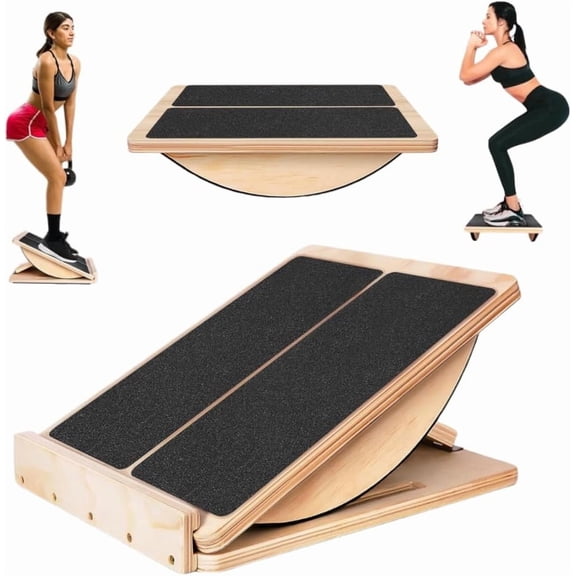 2-in-1 Fitness Slant Board for Calf Stretching Adjustable Incline Board for Mobility, Rehab, Yoga, Pilates, Planter Fasciitis Calf Stretcher Balance Board for Feet Heel Ankle – Portable