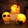 thumbnail image 4 of Luces De Esqueleto De Halloween Con Flores, Estatua De Cabeza De Esqueleto, Luz De Terror, Casa Embrujada, Adorno De Fiesta Con Luz Led Kearding HA046284-02, 4 of 6