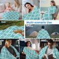 thumbnail image 5 of Quatrefoil Moroccan Pattern Cooling Blanket, Lightweight Breathable Summer Throw Blanket with Double Sided Cold Effect,Geometric Aqua Morocco Picnic Beach Blankets Bed Sheet for Hot Sleepers 30"x40", 5 of 8