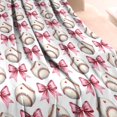 thumbnail image 3 of Pink Baseballs and Bows Pattern Blanket,Comfortable Soft Lamb Wool Throw Blanket,All Season,Warm Lightweight Blankets for Sofa Bed Couch Living Room Chair,40"x50", 3 of 4