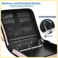 thumbnail image 4 of Zipper Binder with Shoulder Strap 2 inch 3 Ring Waterproof File Folder Organizer Bag 500 Sheet Pink Bow Pattern, 4 of 8