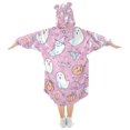 thumbnail image 2 of FORMRS Wearable Blanket Hoodie with Sleeves for Kids Cozy Flannel Sweatshirt, Purple Halloween, 2 of 7