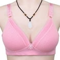 thumbnail image 5 of COBKK Pull Over Sports Bra Women Wireless Large Size Pull Together Bra Comfortable Underwear Compression Bras for Women Y-1576 Pink-A 40, 5 of 5
