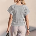 thumbnail image 4 of WMQPNNS Womens Short Sleeve Tee Tops Crewneck Sweatshirt Tie Front Casual 2026 Trendy Fashion T Shirt Summer Tops for Women, Size 2XL, Grey, 4 of 5