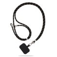 thumbnail image 1 of Cuerda universal para el cuello del teléfono móvil Hebilla a presión de metal ajustable Cordón con soporte antipérdida con tarjeta adhesiva Viajes al aire libre Senderismo Negro Oro Negro kenally EL005430-14, 1 of 2