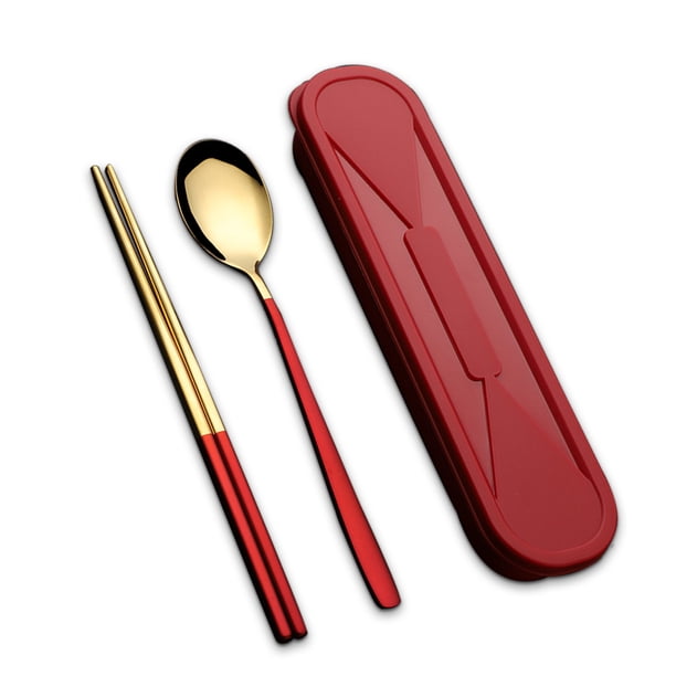 Cateissary Utensilios de cocina, accesorios de viaje de diseño Simple portátil de acero inoxidable 304 con ajuste a presión de PP para el desayuno, el Mostrada Tipo 2 Cateissary HA012725-02