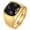 Gold Black, variant on Unisex Stainless Steel Gemstone Rings for Men Women Classic Comfort Fit Statement Jewelry Gold Red Size 9