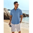 thumbnail image 2 of COOFANDY Men's Short Sleeve Button Down Shirt Casual Beach Summer Outfit, 2 of 6