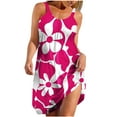 thumbnail image 1 of Vestidos de Verano Lindos para las Mujeres Que Imprimen Vestido de Sol Suelto con Cuello en V, sin Mangas con Bolsillos para el Uso Informal, 1 of 8