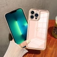 thumbnail image 2 of Compatible iPhone 13 Pro Max case for Women 6.1" 2021, Soft TPU Shockproof Camera Case Luxury Plating Heart for iPhone 13 Pro Max case (Pink), 2 of 10