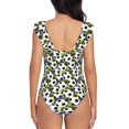 thumbnail image 5 of Goofa Soccer and Football Print Women's Ruffled One Piece Swimsuit V Neck, 5 of 7