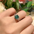thumbnail image 6 of 2ct Green Moissanite Rings for Women Radiant Cut D Color VVS1 Clarity 18K Plated S925 Sterling Silver Womens Diamond Rings Moissanite Engagement Rings with Certificate, 6 of 9