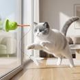 thumbnail image 3 of Cat Toy, Interactive Feather Wand With Suction Cup, Bell, Handheld Self-Pet Entertainment For Cats, Green, 3 of 5