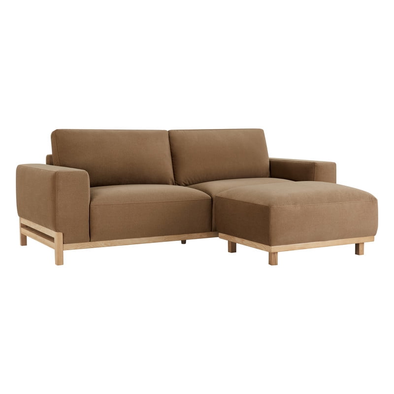 Spruce & Spring Russo 28 Inch Upholstered Ottoman 1 Piece Indoor Use Brown Polyester Blend Fabric