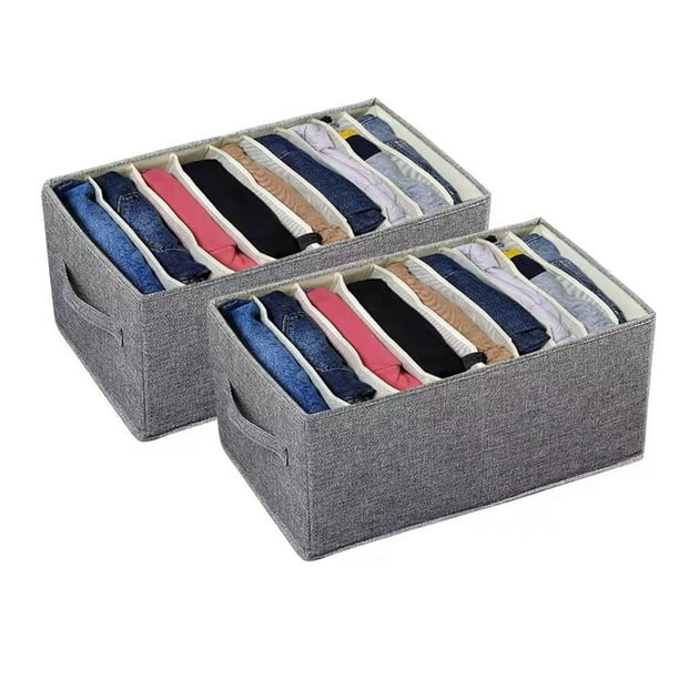 Caja de almacenamiento de armario lavable, alargada y ampliada 47X28X21cm, marco de soporte Organizador de ropa para pantalones Jeans Camiseta ropa interior, más conveniente de usar (9 cuadrícula)