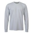 thumbnail image 4 of Men's Long Sleeve Crew Neck Ribbed Cuff Solid Tee/T-Shirt , Heather Grey 3XL, 1 Pack, 4 of 6