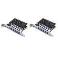 thumbnail image 1 of 2X USB 3.2 and Type C PCI-E Expansion Card PCIE to USB Controller 6Port + 2Port USB-C 3.2 PCI-E Card Adapter,2 * PCIE Adapter Card,black, 1 of 8