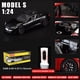 thumbnail image 2 of 1/24 Model S Toy Cars Aleación Diecast Model Car Pull Back Model S Model Car con luz Diecast Model S Car Model Toy Adecuado para niños adultos Regalo de cumpleaños (Negro), 2 of 5