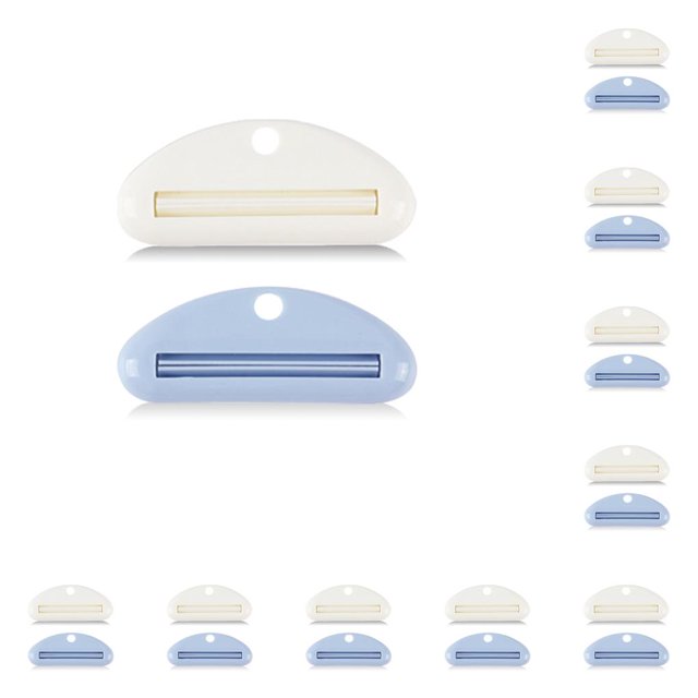 Matsuzay Exprimidor de de dientes, 2 piezas, limpiador Facial, dispensador rodante, herramienta para apretar, para el hogar, el baño del Azul+Blanco 10piezas