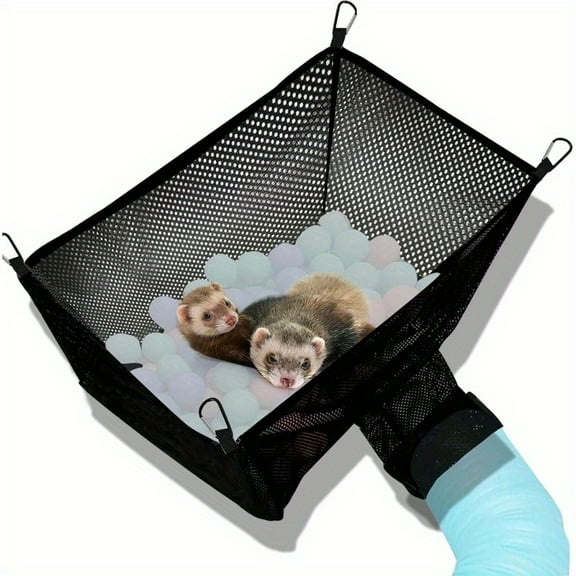 Ferret Ball Pit Hammock - Playpen Toy Box Cube with Tunnel System (Ball Not Included) - Small Animal Hammock & Modular Enclosure - Sturdy Pet-Safe for Ferret Owners