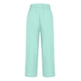 thumbnail image 4 of Womens Pants Women's Loose Pocket Patchwork Cotton And Linen Casual Pants, 4 of 5