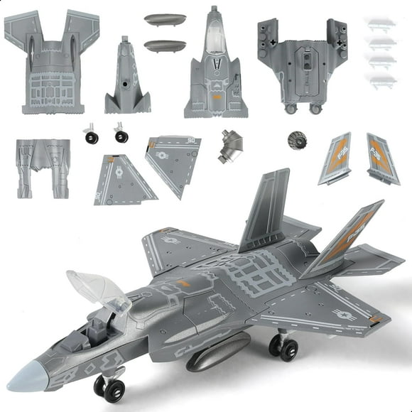 NUOTIE 1:72 Scale F-35 Fighter Jet Quick Build Model Kit Plastic Millitary F35 Airplane Toy Assembly Aircraft Model with Stand Gift for Kids (27 Pieces)