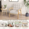 thumbnail image 6 of Gymax Modern Accent Chair Set of 2 Upholstered Armchair w/ Rubber Wood Armrests, 6 of 10