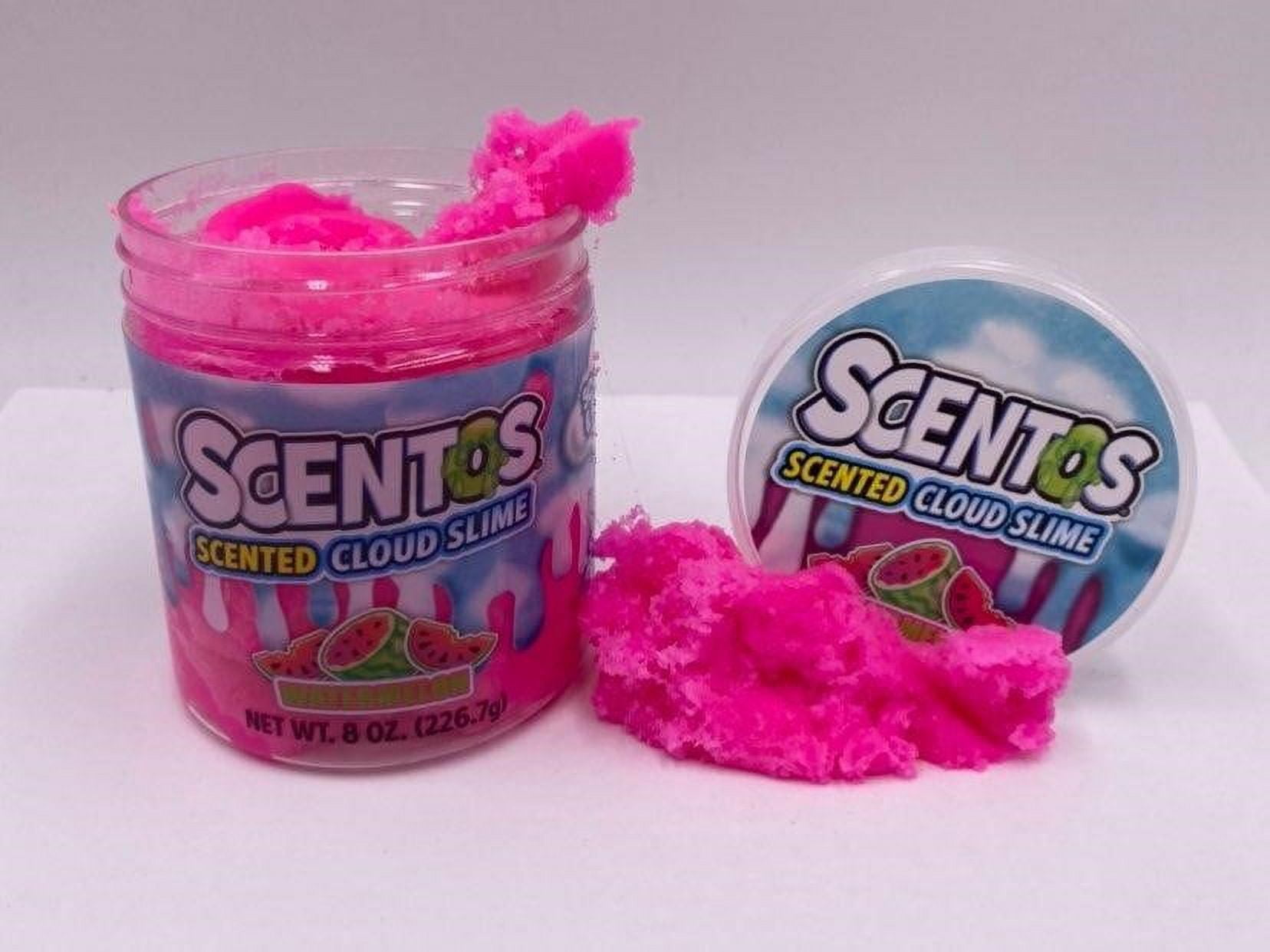 4 Scentos Scented Cloud Slimes Bubble Gum Watermelon Cotton Candy Choc Chip  8oz