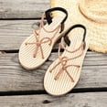thumbnail image 4 of BRGZLK Women's Wide Width Flat Sandals 2026 Summer Trendy Comfortable Elastic Strap Slip On Dressy Sandal Lightweight Vacation Walking Beach Shoes Beige 7.5, 4 of 8