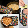 thumbnail image 5 of Yayeee Oven Mitts and Pot Holder Set of 4 Heat Resistant Kitchen Gloves Baking Hot Pad, Vibrant Flowers, 5 of 5