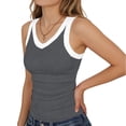 thumbnail image 4 of HAOTAGS Women's Ribbed Knit Sleeveless V Neck Top Solid Color Casual Summer Tank Top Slim Fit,Gray XL, 4 of 6