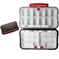 thumbnail image 1 of Large Black ABS Waterproof Fishing Tackle Organizer with Transparent Inner Lids, Shock-Absorbing Design & Silicone Sealing Strips - Wear-Resistant Bounce-Open Storage Case for Fishing Accessories,, 1 of 6