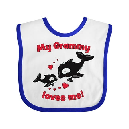 

Inktastic My Grammy Loves Me Orca Family Gift Baby Boy or Baby Girl Bib