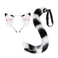 thumbnail image 1 of de accesorios para disfraz de diadema con orejas de gato y cola larga para juegos de rol de carnaval Blanco negro Yuyangstore  Cola, 1 of 8
