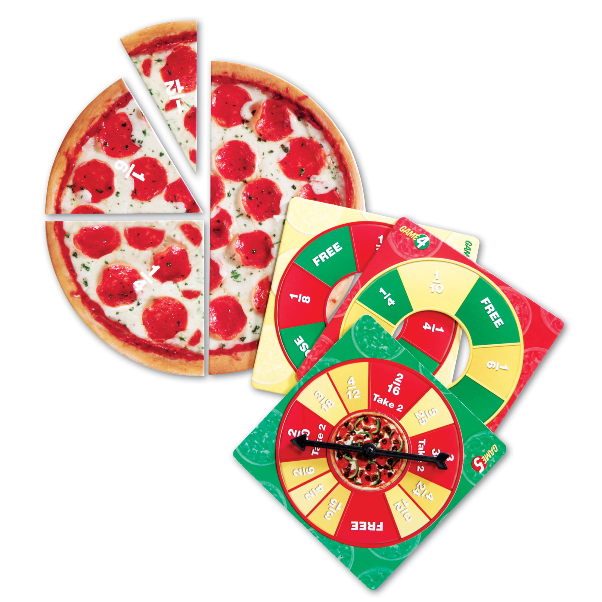 BNIB childrens maths game home school learning resource PIZZA FRACTION FUN 6yrs 