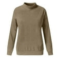 thumbnail image 5 of VISALY Pullover Sweatshirt for Womens Oversized Sweatshirt Fleece Turtleneck Sweatshirt with Pocket Long Sleeve Shirts Plus Size Pullover Cute Tunic Tops Hoodless Sweatshirt Bronze Xl, 5 of 6