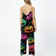 thumbnail image 6 of Halloween Jumpsuits for Women Pumpkin Spiderweb Halter Backless Funny Overalls Castle Skull Sleeveless Horror Rompers, XL, 6 of 6