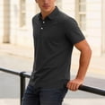 thumbnail image 5 of COSFO Black Big And Tall Polo Shirts for Men Casual Waffle Short Sleeve Classic T-Shirt Golf Performance Collared Loose Fit Pullover Tops, 5 of 8