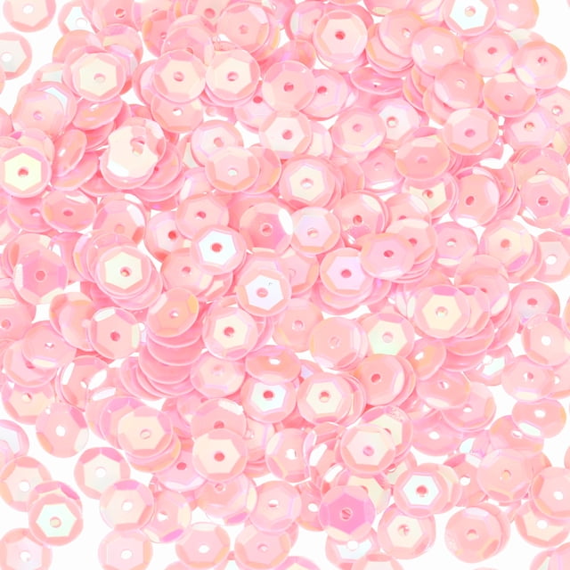 Uxcell Loose Sequins 4200Pcs Silver Backed Cup Embroidery Sequins for Jewelry Making Crafts Sewing, AB Pink